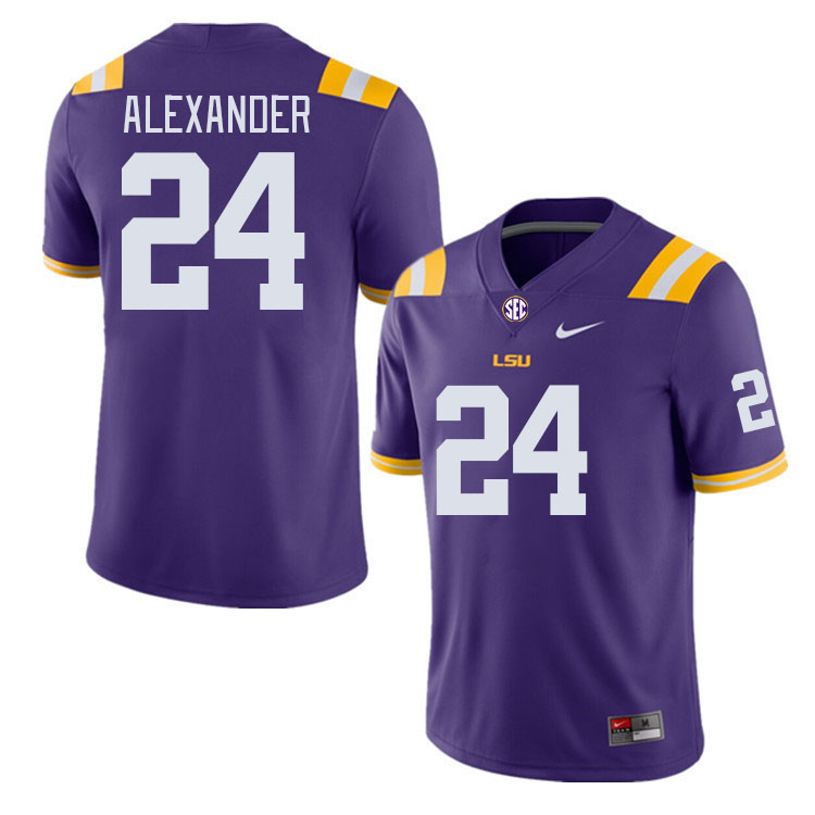 LSU Tigers #24 Zy Alexander College Football Jerseys Stitched Sale-Purple